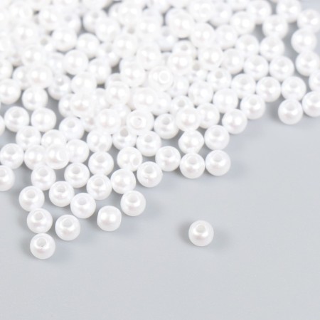Beads for creativity "Pearls" set white d = 0.4 cm 20 g