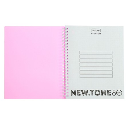 A notebook of 80 sheets in a cage, on the crest "Newtone Pastel Pion", plastic cover, block 80 g/m2-1