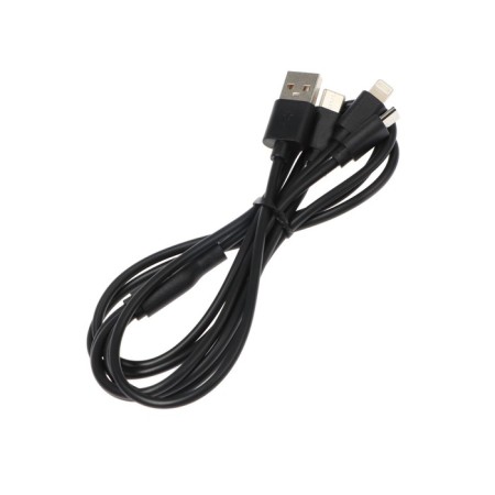Cable 3 in 1 Exployd Ex-K-646, USB-Microusb/Lightning/Type-C, 2.1 A, 1.2M, silicone, black-2