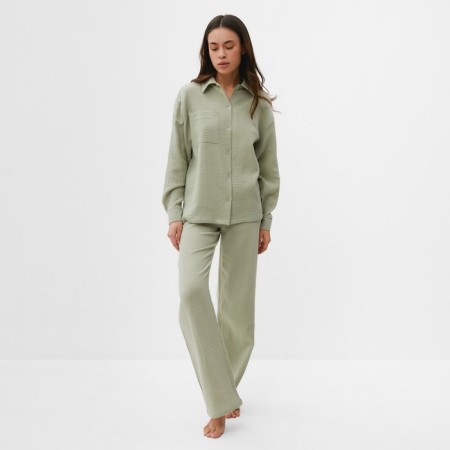 Female pajamas (shirt and trousers) KAFTAN "BASIC" size 40-42, green color-1