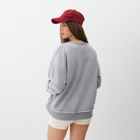 Women's sweatshirt MINAKU: Casual Collection color light gray melange, size 50-52-4