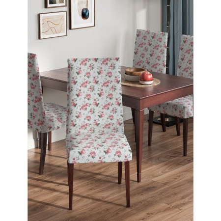 Czech for a chair "Pink flower buds", decorative, velor-2