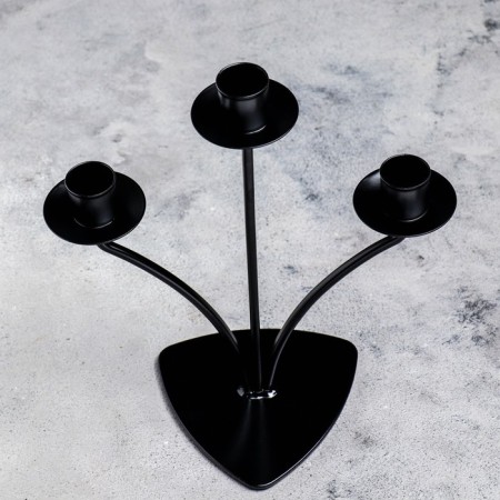 Summary Metal for 3 candles "Diez", 10.5x27 cm, black-2