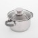 Magistro tefida stainless steel pan, 1.7 l, lid-durglang, plum nose, capsule, silicone handles