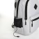 Youth backpack, 2 lightning departments, external pocket, with USB, gray color.