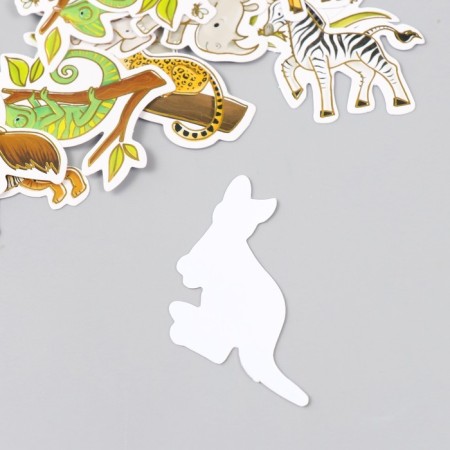 Stickers for creativity "Wild animals" embossing gold set 48 pcs 9x7x0.8 cm-4