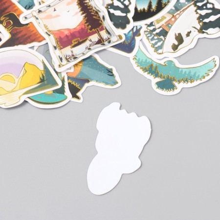 Stickers for creativity "Nature" embossing gold set 48 pcs 9x7x0.8 cm-3