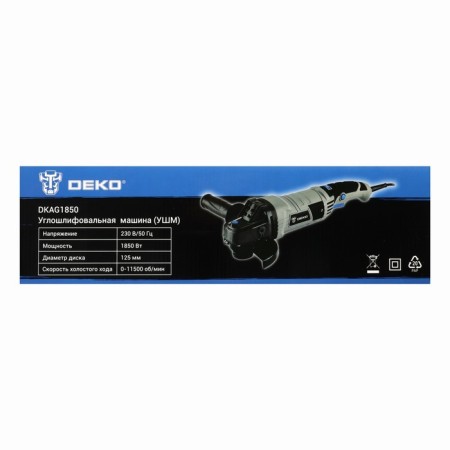 Corner grinder Deko DKAG1850, Network, 1850 W, Anti -Vibration Handle, 11000 rpm 967103-9