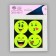 Reflective stickers "smiles", d = 5 cm, 4 pcs on the sheet, yellow color