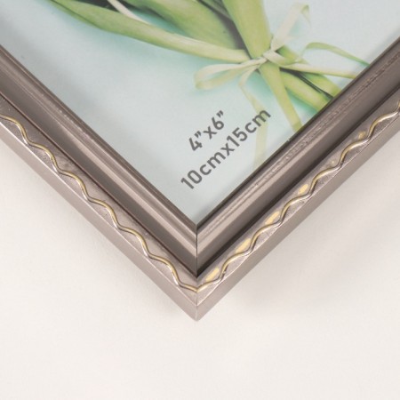 Photo frame Plastic in 2 photos 10x15 cm "The wavy line on silver"-2
