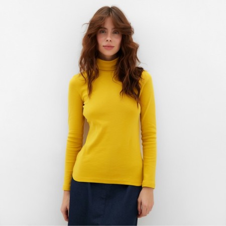 Women's turtleneck Minaku: Basic Line color mustard, size 48-3