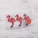 Jewelry decoration "Flamingo" (set of 3 pcs) 11x6.5 cm, red