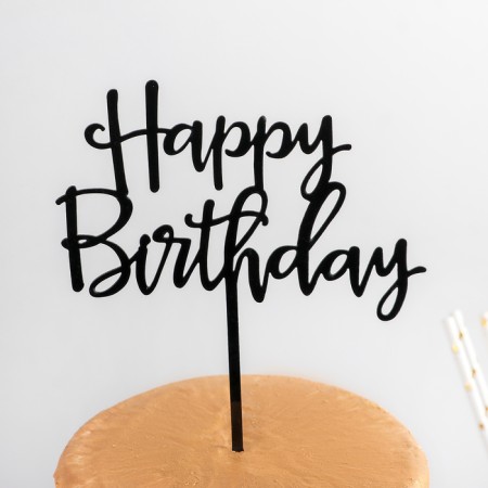Topper for the cake "Holiday", 16.5 × 15 cm, black color-1