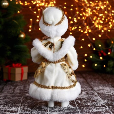 Snow Maiden "in a magnificent fur coat" with golden jewelry, 14x30 cm-2
