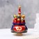 Musical souvenir "Temple" No. 2, blue-red, manual painting, 12x22 cm