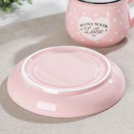 Coffee pair of ceramic “Cozy house”, 2 items: a cup 180 ml, a saucer d = 12.5 cm, color mix-2