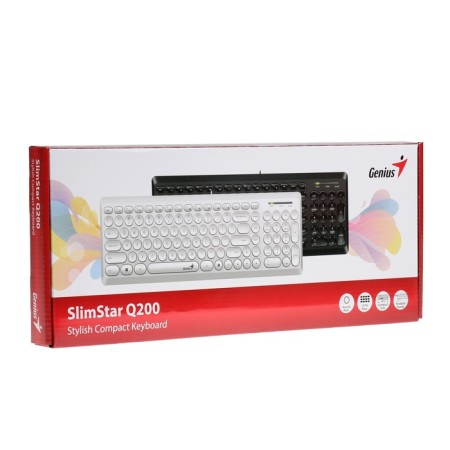 The keyboard Genius Slimstar Q200, wired, membrane, 101 key, USB, white-2