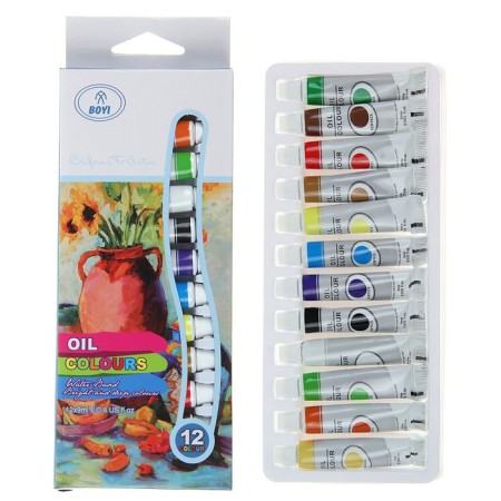 Oil paints, 12 colors, in a plastic tube, 9 ml, in a cardboard box-2