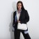 Female bag over the shoulder Textura, medium size, white color