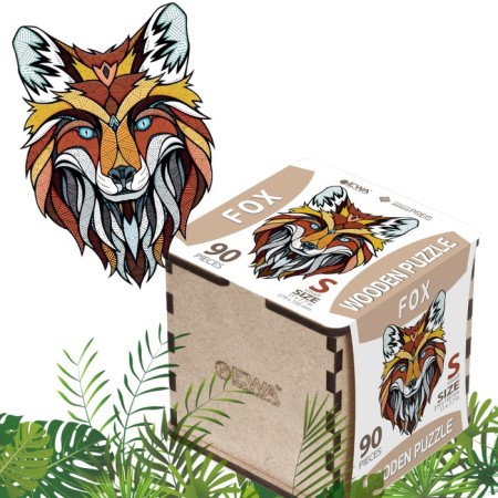 Ewa wooden puzzle, cunning fox, 28 × 20 cm, puzzle-1