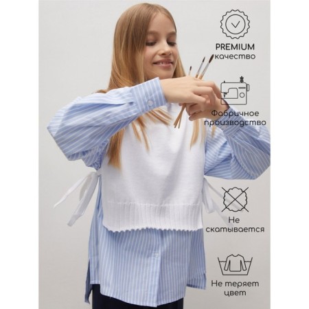 Knitted children's vests Amarobaby Bow, height 152 cm, white color-4