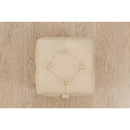Alero square Poof with PM, 450 × 450 × 385 mm, eco -leather, vanilla souffle color-2