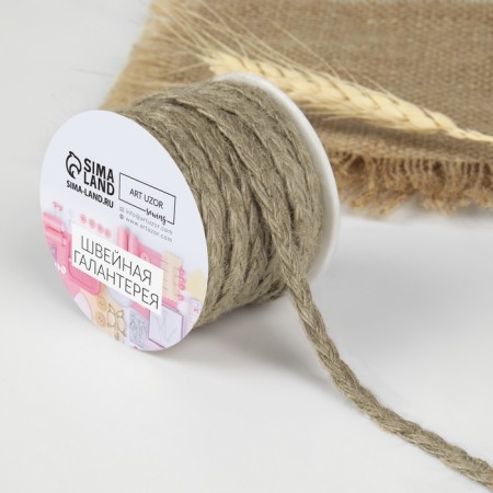Weekes decorative canvas "Kosichka", 6 mm, 9 ± 0.5 m, beige color