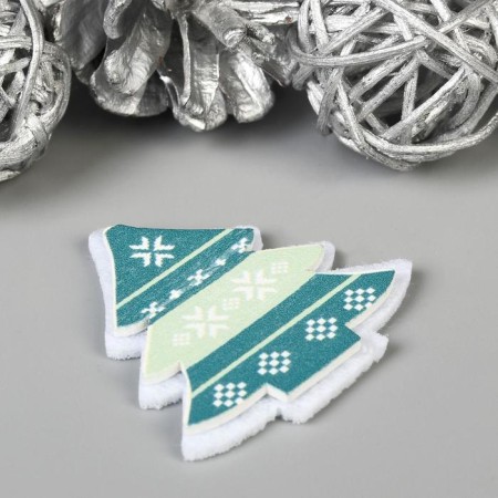 Decor for the creativity of wood, felt "New Year" set of 6 pcs 4.2x4.2 cm-2