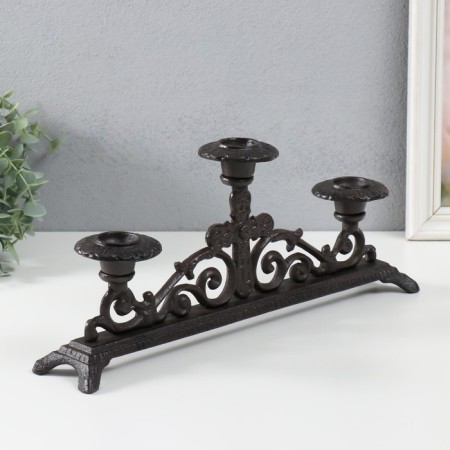 Cast iron candle for 3 candles "Celt" 39.5x16 cm-1
