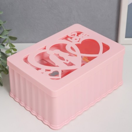 Musical mechanical musical "Love" pink 12.5x17.5x8 cm