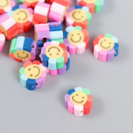 Beads for the creativity of PVC "Flower Smail" Rainbow set 20 pcs 1x1x1 cm