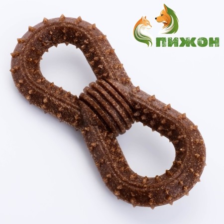 Dog toy "Infinity", TPR+Bamboo, Massage, 19 cm-1