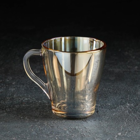 Glass mug "honey", 250 ml, golden color-2