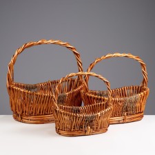 A set of baskets, 3 pp, 31 x 21 x11 x 28cm, 38 x 28 x 13 x 35cm, 45 x 35 x 15 x 42cm