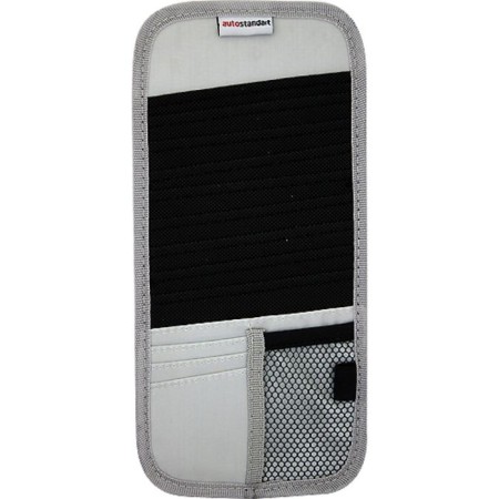 Organizer for 10 CD with a business card businessist in the sun visor, black/silver