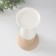 Ceramics candlestick for 1 candle "Piraeus" sand-white 9.8x9.8x20 cm
