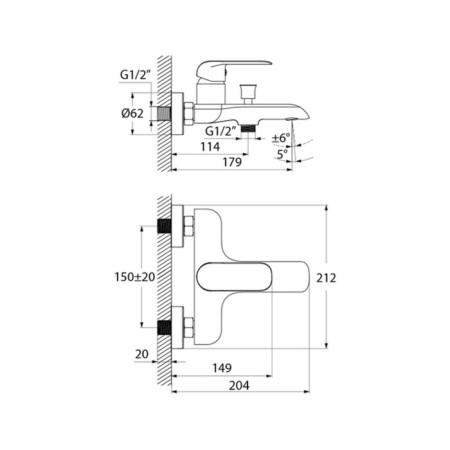IDDIS CALIPSO CALSB00i02WA bath mixer, single -leaf, white, chrome-7