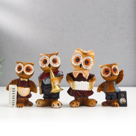 Suvenir Polystone "Filina Musicians" set 4 pcs 10x5.5x4.5, 12.5x6.5x6 cm