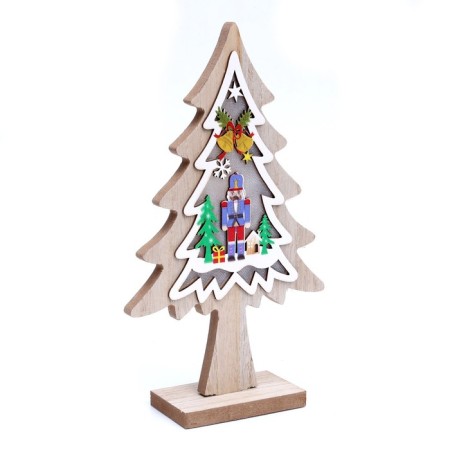 New Year's decor with backlight "Christmas tree and Nutcracker" 13 × 4.5 × 22 cm-3