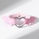 Bracelet Leather "Bat", pink color in silver
