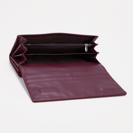 Women's wallet on magnets, burgundy color-2