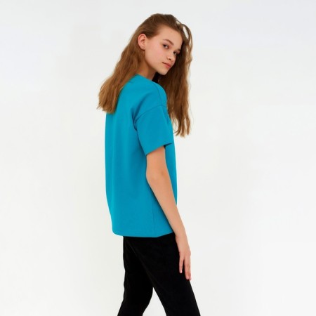 Women's T -shirt Minaku: Basic Line, Aquamarine color, size 48-1