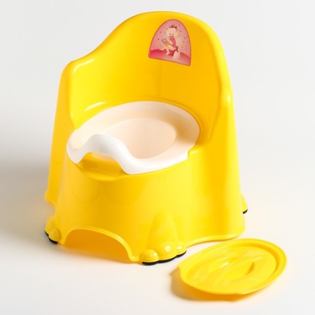 Pot children's anti -slip "comfort" with a lid, a removable bowl, yellow color-1