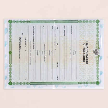 Folder for the birth certificate "Bunny" Blue Tone, A5-4