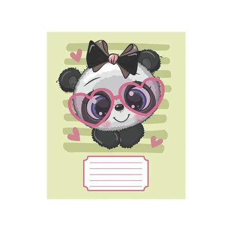 Notebook of 12 sheets in a large cage "Cuties with a bow", cover coated paper, VD-LIK, OFSET block, MIX-4