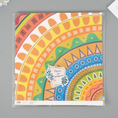 Scrapbooking paper "Ethnic patterns" density 180 grams set 5 pcs 30.5x32 cm-4