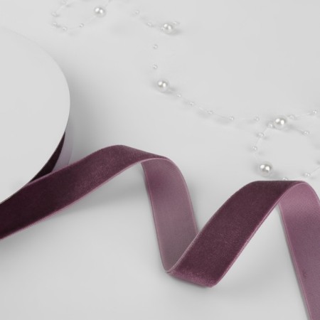 Velvet tape, 20 mm, 18 ± 1 m, black blackberry # 199