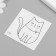 Tattoo on the body Black "Serious Cat" 6x6 cm