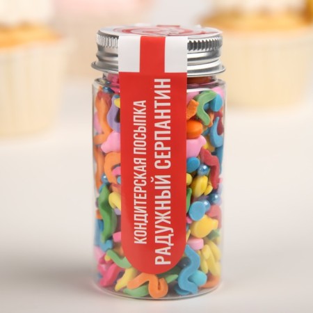 Confectionery Sprinking "Rainbow serpentine", 50 g-1