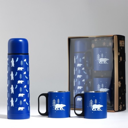 New Year! New Year's set "Zimushka", thermos 500 ml, mug 2 pcs-8